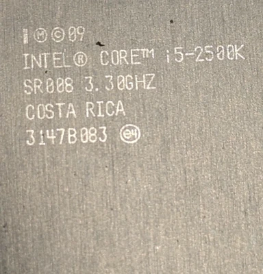 Intel Core i5-2500K SR008 3.3GHz 4-Core LGA 1155 CPU clean pins - Image 1 of 3