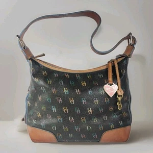 Vintage Y2K Dooney & Bourke Signature Monogram Satchel Shoulder Bag Purse - Bild 1 von 17