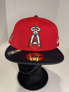 LA Angels Of Anaheim New Era 59fifty Red Blue Batting Practice Fitted Hat 7 7/8 - Picture 1 of 12