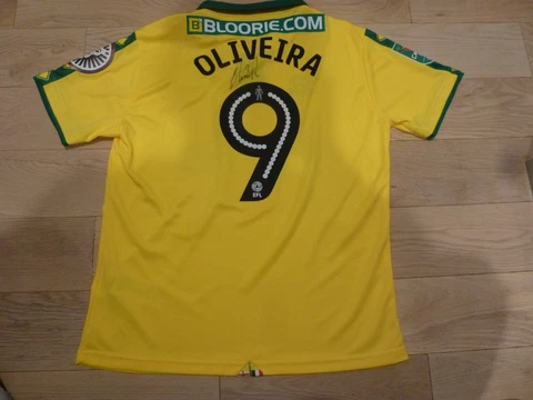 Norwich City FC #9 Nelson Oliveira Game Issued Signed Carabao Cup Jersey 9/19/17 Cover