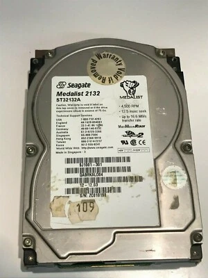 SEAGATE ST32132A 2.1GB IDE HARD DRIVE 9J1001-301 DABRKALD04             aa5ha6 - Image 1 of 2