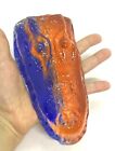 Vintage Art Glass Blue Orange Alligator Paperweight 6.3/4 X 3.1/4 X 2”