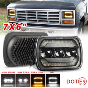 7x6" 5x7inch Led Headlight Hi-Lo beam DRL For ford F150 F650 F750 E150 E250 E350 - Picture 1 of 9