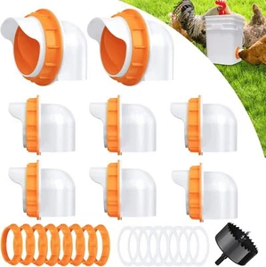 DIY Chicken Feeder No Waste 8 Ports Automatic Poultry Feeder with 8 Pcs Stopper - Picture 1 of 7