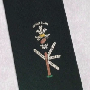 Rugby Tie Mens Necktie Retro Sport GRAND SLAM WALES 1976 Welsh - Picture 1 of 4