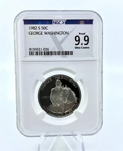 1982-S NGCX Proof 9.9 Ultra Cameo Washington 50C 250th Birthday Anniversary - Picture 1 of 2
