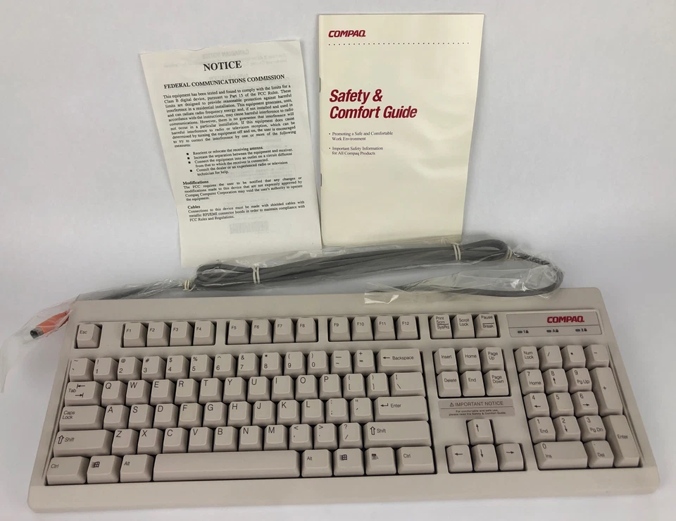 Vintage Compaq Computer Keyboard Mini 6 Pin RT6656TW Wired Computer Keyboard NEW - Image 1 of 4