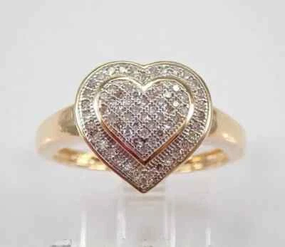 14k 镀黄金 2 克拉圆形切割莫桑石簇心形订婚戒指 — 第 1/4 张图片