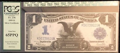 1899 $1 Silver Certificate FR-236 Black Eagle PCGS Gem New 65PPQ - Image 1 of 2
