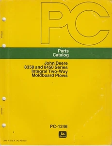 John Deere 8350 and 8450 Series Integral Two Way Moldboard Plow Parts Catalog - Picture 1 of 1