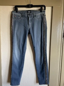 Hudson Damen Blue Luna Studded Denim Skinny Crop Jeans Gr. 27 - Bild 1 von 5
