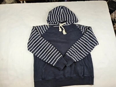 Uniqlo Mujeres J Wanderson Pin Rayas Sudadera Pullover con Capucha Azul Marino Mediana Foto 1 de 4