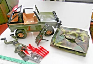 12'' G.I. Joe Action Figure Size Tactical Jeep, Camo Tent + extras - Picture 1 of 15