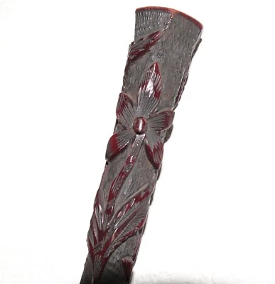 Gorgeous 1880`s Extra Long victorian Parasol Frame Deeply Carved Mahogany Handle — 第 1/4 张图片