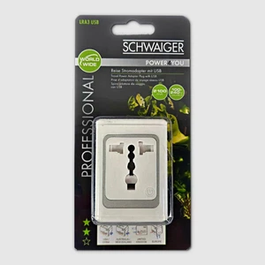 SCHWAIGER LRA3 USB Reise Stromadapter mit USB - Bild 1 von 2