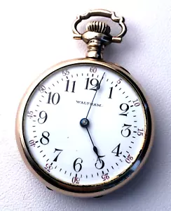 Waltham 15j Open Face Pocket Pendant Watch 25 yr case keeps great time - Picture 1 of 7