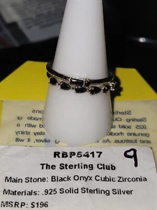 Bomb Party RBP5417 Black Onyx Cubic Zirconia 925 Solid Sterling Silver Sz9 Rings - Picture 1 of 1
