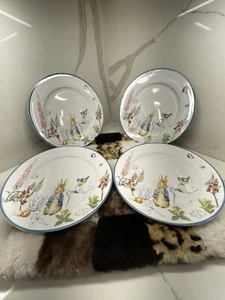 BEATRIX POTTER PETER RABBIT PORCELAIN SET OF 4 DINNER PLATES NEW. - Picture 1 of 10