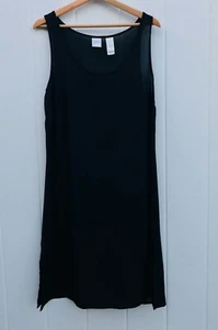 EMMA JAMES Women's Black Sheer Sleeveless Shift Dress Size 12 - Picture 1 of 5