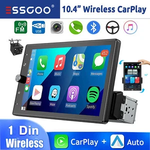 Radio estéreo para auto Android Carplay inalámbrica 1 DIN giratoria de 10,4"" para automóvil CAM - Imagen 1 de 15