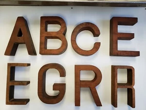 Wooden Letters and Number  5 1/4 & 6 inch long Straight Font *price per letter - Picture 1 of 2