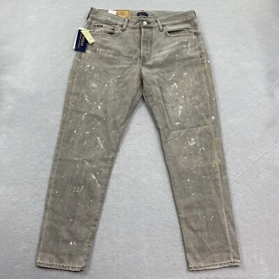 Pantalones de mezclilla Polo Ralph Lauren para mujer 28 grises The Avery Boyfriend salpicaduras de pintura Foto 1 de 4