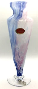 Lavorazione Murano Hand Blown Italian Art Glass Vase Pastel Swirl Encased Glass - Picture 1 of 14