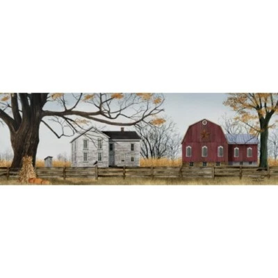 Billy Jacobs Canvas Print HARVEST TIME 6" x 18"  Country Fall Farm Barn - Image 1 of 2