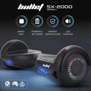 BULLET SX-2000 Hoverboard Scooter 6.5" Wheels 500W Superior Self Balancing Black - Picture 1 of 12