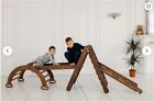 Équipement de jeu d'intérieur 4 en 1 pour enfants, triangle d'escalade Montessori - filet en bois
