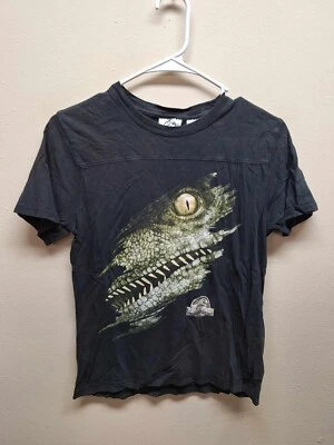 Tyrannosaurus Rex Jurassic Park Youth Size 10/12 Black T-Shirt SHIPS WORLDWIDE - Image 1 of 3