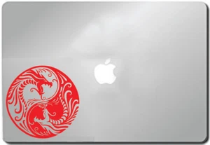 Yin Yang Dragons Classic Round Sticker 5" RED - Bild 1 von 1