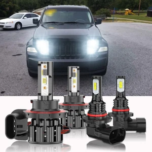 For Jeep Liberty 2008-2012 LED Headlight Hi/Lo + Fog Light 4 Bulbs Combo Kit USA - Picture 1 of 10