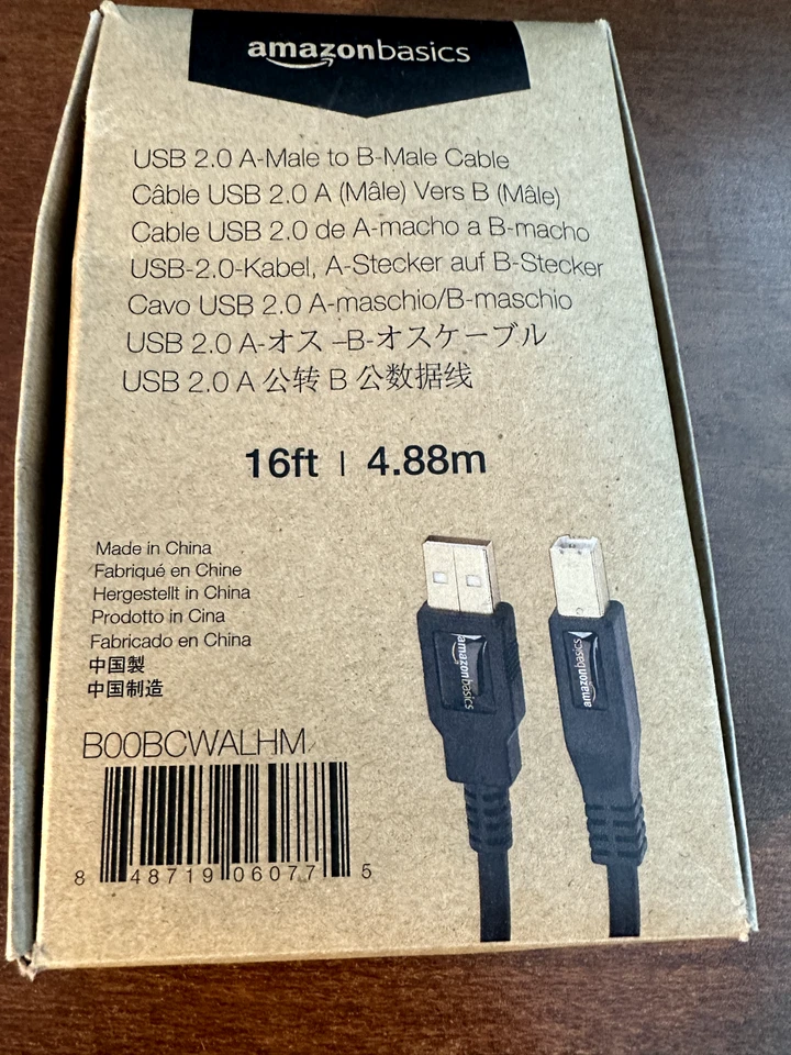 AmazonBasics PC045 16ft USB 2.0 Male to Male Cable - Image 1 of 1