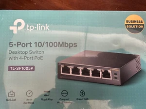 TP-LINK TL-SF1005P 5-Port Desktop Switch New Sealed Working - Picture 1 of 17