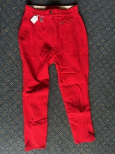 PIKEUR BREECHES Size 28" LADIES Red Ribbed *New *Made in Germany Front Zip - Picture 1 of 3