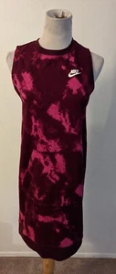 Nike women sz S Tie Dye Sweatshirt Dress sleeveless tank pinks ar3818 3318 - Picture 1 of 4