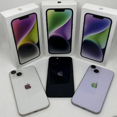 Apple iPhone 14 GUT Schwarz Weiß Blau Lila Rot 128GB 256GB 512 OVP Ohne Simlock - Bild 1 von 4