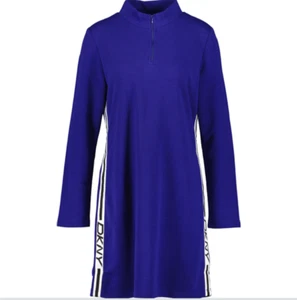 DKNY Sport Women's Blue Long Sleeves Zip Neck Dress Size M - Picture 1 of 4