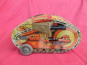 Aufziehspielzeug MARX MAR TANK No 3 World War 1 WW One sehr schön US Army Militär - Bild 1 von 9