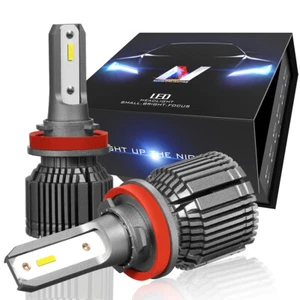 PAIR H8/H9/H11 LED HEADLIGHT HI/LOW BEAM FOG LAMP BULB CONVERSION HID KIT W/FAN - Picture 1 of 5