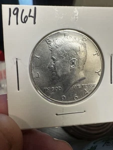 1964 US Kennedy Silver Half Dollar 50C - 90% Silver  Coin -Uncirculated - Picture 1 of 3