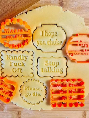 Ausstecher Humorvoll Spruchform Plätzchen Keks Gebäck Teig Sandwich Ausstecher - Bild 1 von 4
