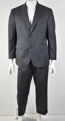 DOCKERS Charcoal Gray Wool Blend Two-Button 2-Piece Pleated Suit 42S x 36W - Image 1 of 4