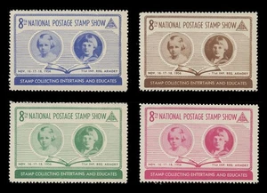 1956 ASDA STAMP SHOW POSTER STAMPS, PERFORATED - SET OF 4 - Picture 1 of 2
