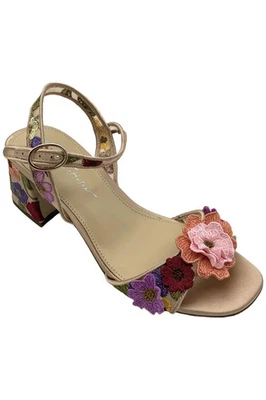 Sandalia para mujer Betsey Johnson azul tacón bloque multicolor Foto 1 de 3