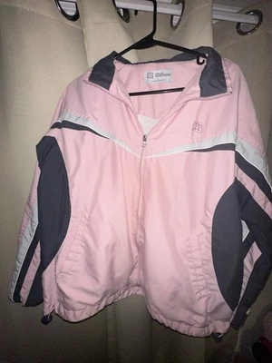 VTG pink and gray Wilson windbreaker jacket size large - Image 1 of 4