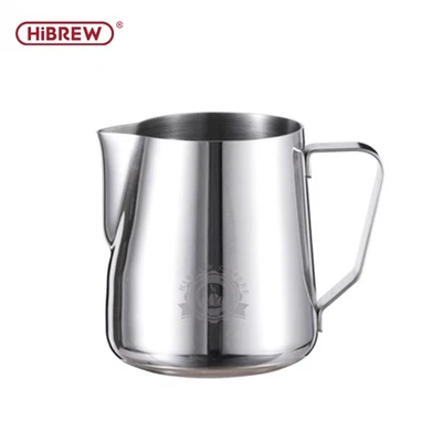 HiBREW Milchkännchen Edelstahl 350ml Latte Art Schaumkrüge für Cappuccino
