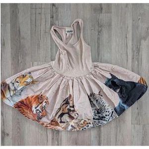Molo Pink Big Cat Print Sleeveless Dress Kids, 98 104 3/4t (k5) - Picture 1 of 3