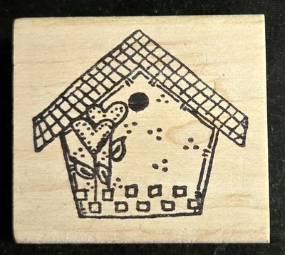 Estampillas de goma para caso de estampillas pajarera con corazón flores pájaro Foto 1 de 2